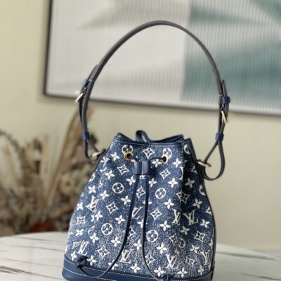 Louis Vuitton Petite Neonoe Bucket Bag in Blue Denim