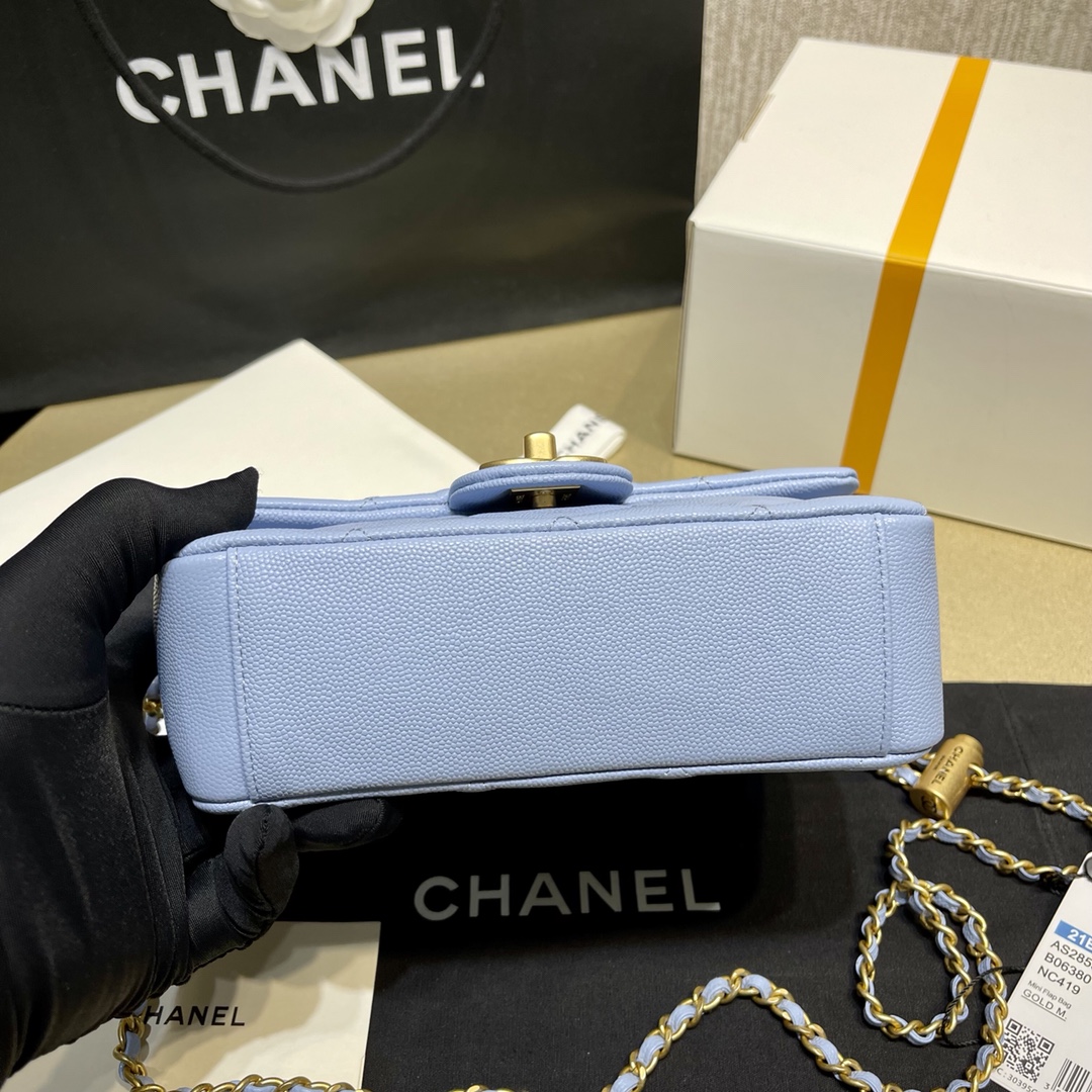 Chanel Mini Square Fatty Classic Rhombic Flap Bag - Image 6