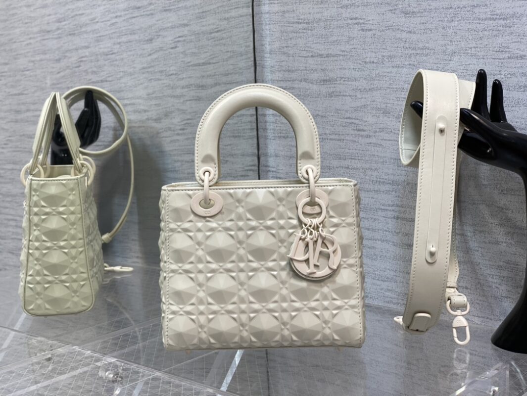 Lady Dior Small Bag in Matte White