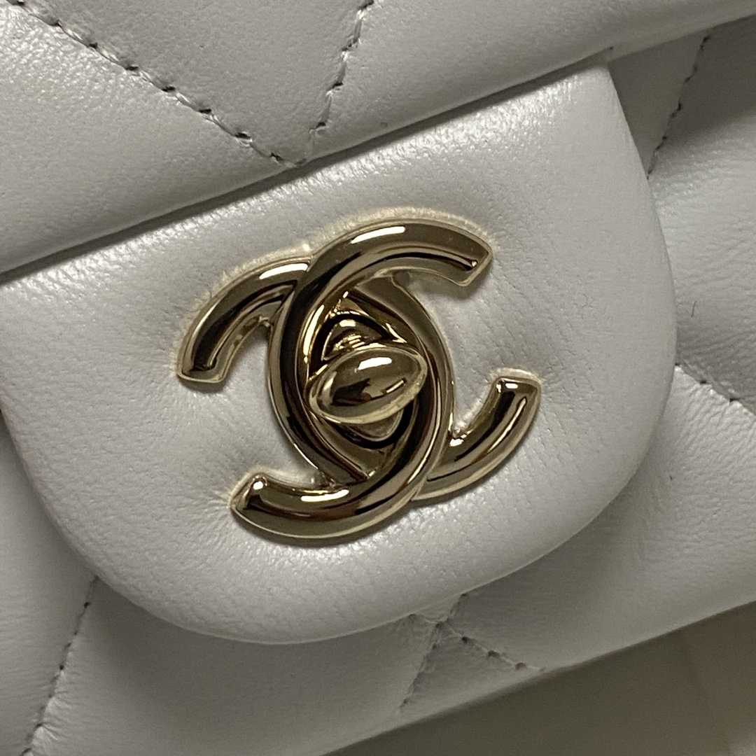 Chanel Pearl Chain Mini Flap Bag in White - Image 7