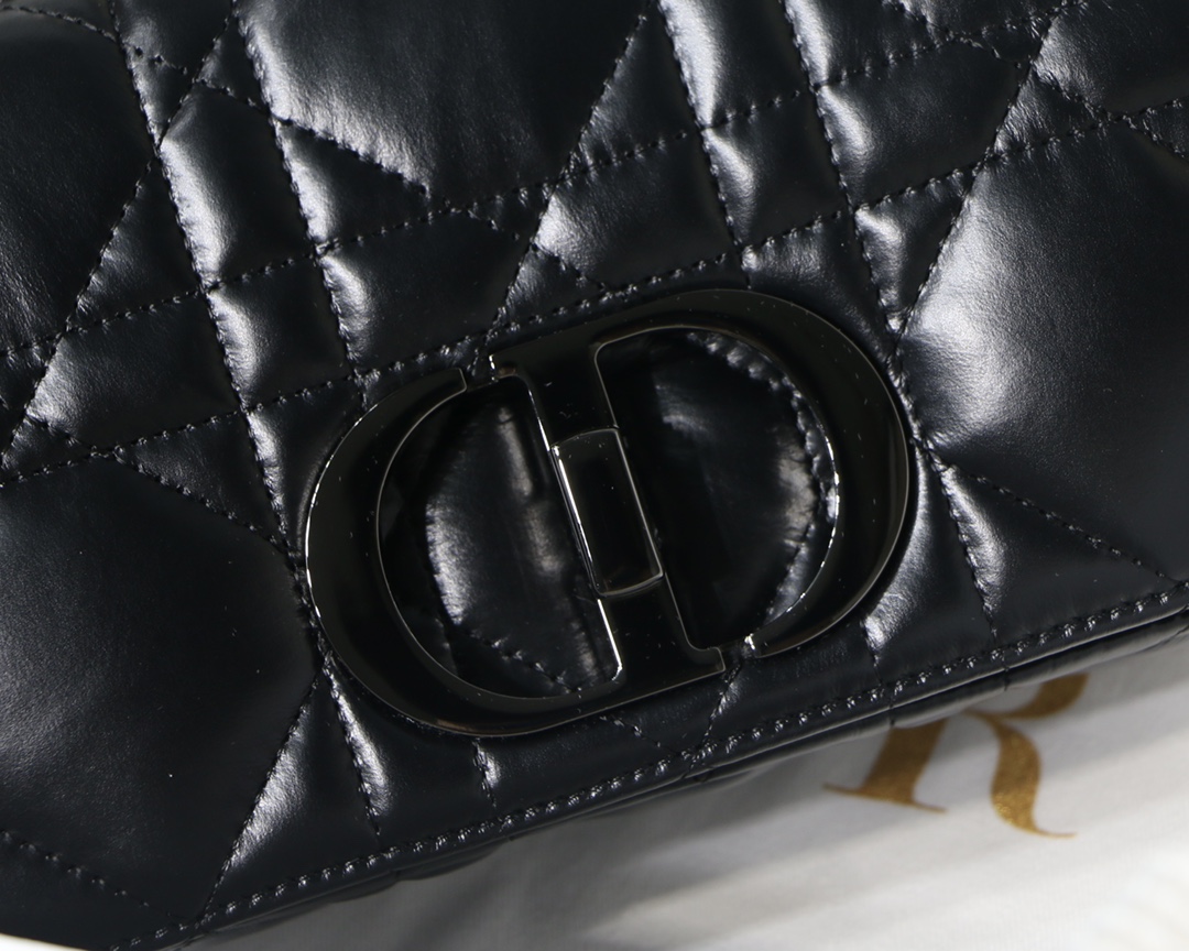 Dior Small Caro Bag in Black Calfskin - Image 5