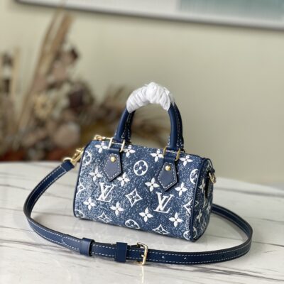 Louis Vuitton Denim Blue Nano Speedy Bag