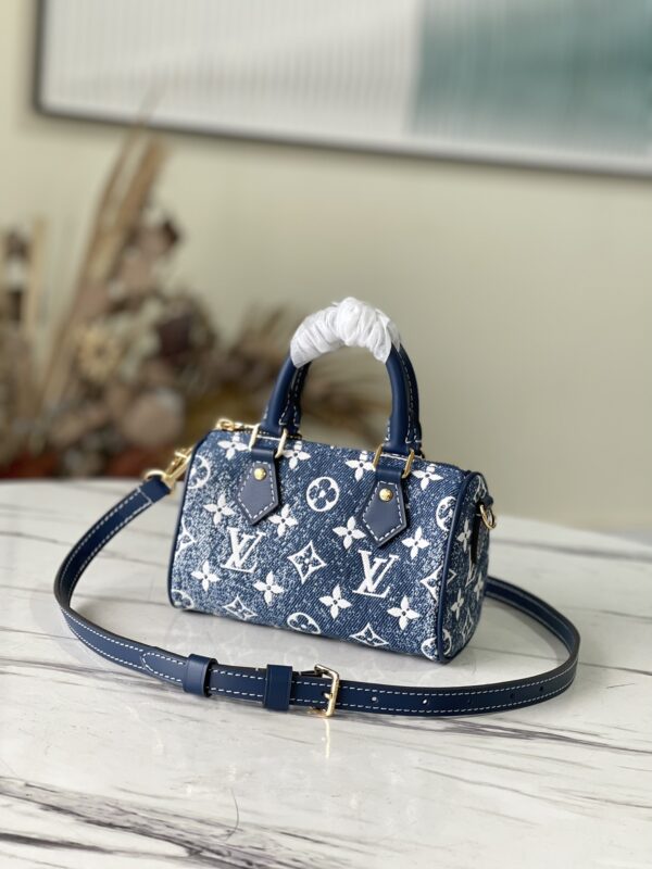 Louis Vuitton Denim Blue Nano Speedy Bag
