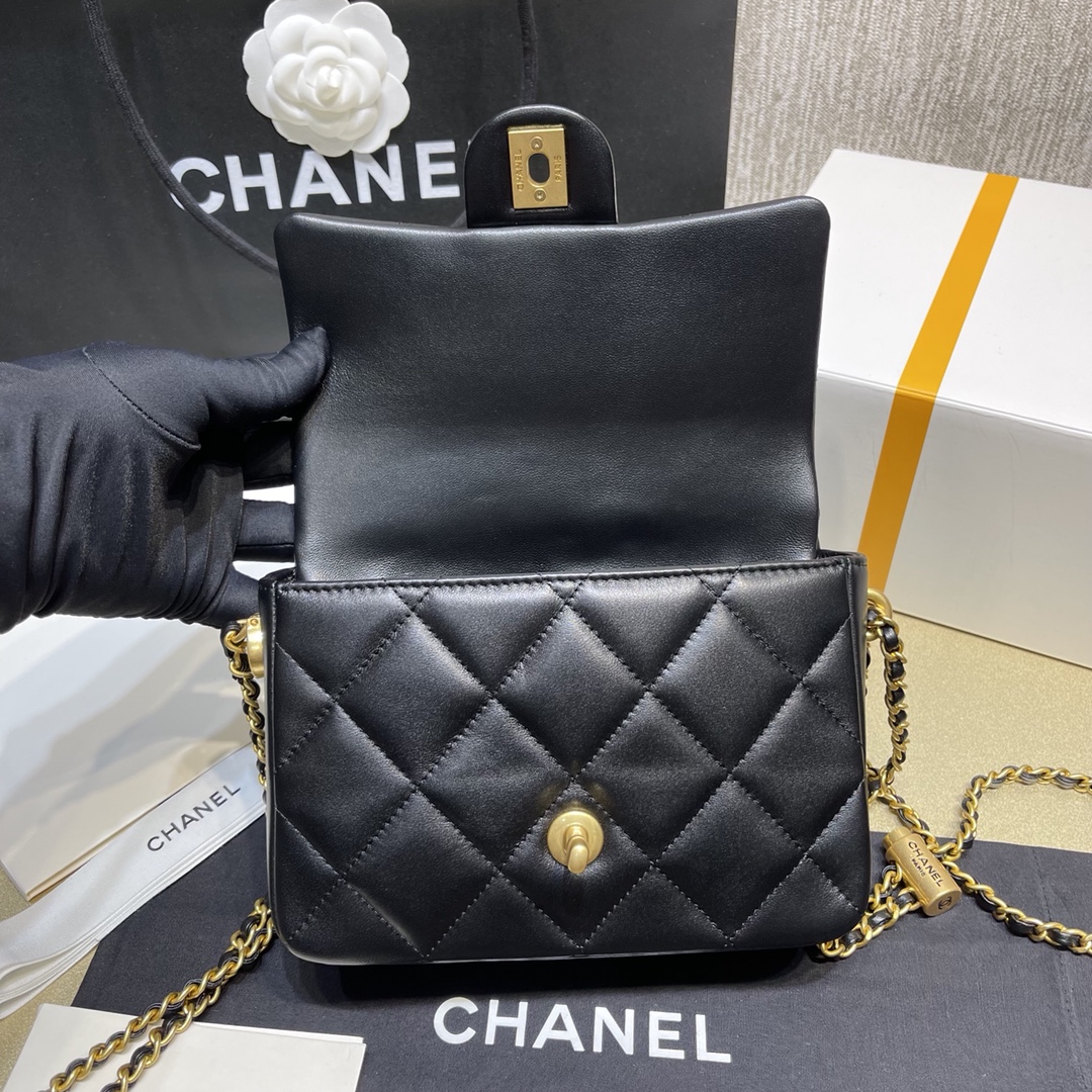 Chanel Mini Square Fatty Classic Rhombic Flap Bag - Image 6