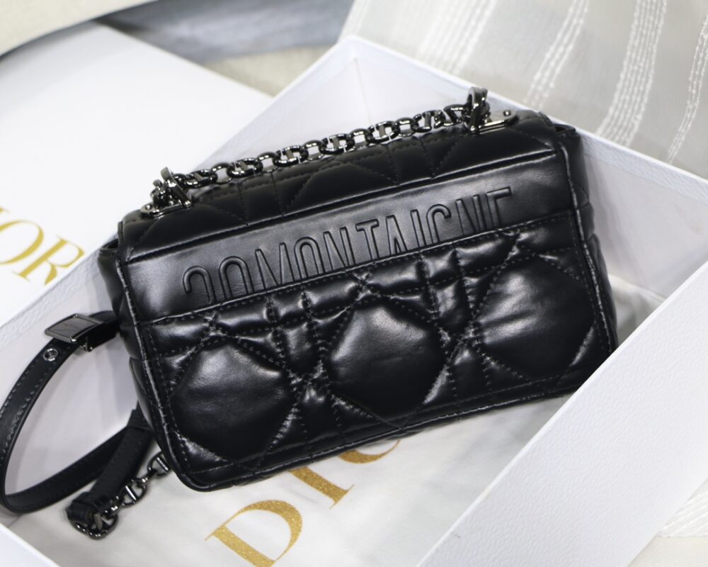 Dior Small Caro Bag in Black Calfskin