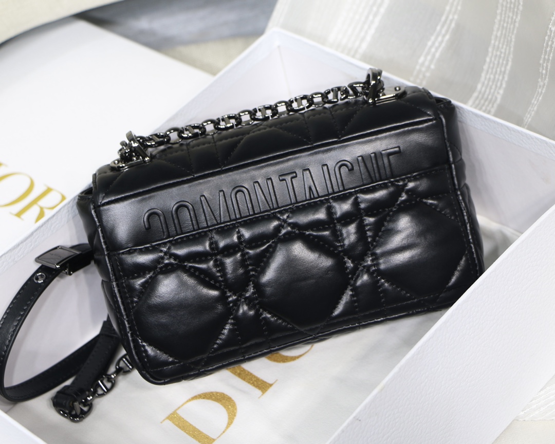 Dior Small Caro Bag in Black Calfskin