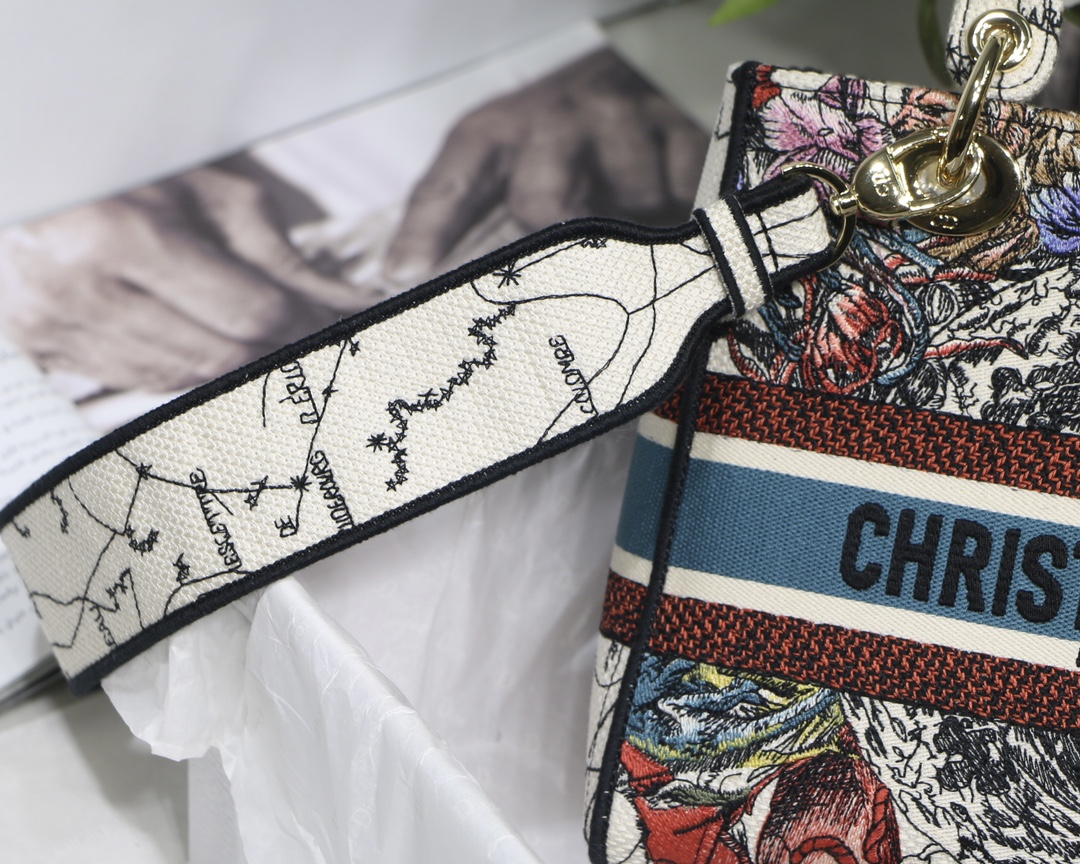 Lady Dior Embroidery Bag in Milk White Constellation - Image 9