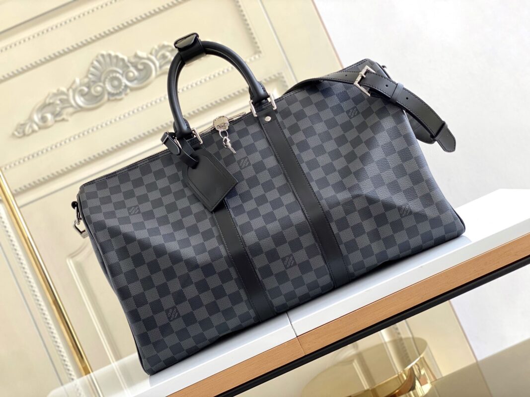 Louis Vuitton Classic Keepall 45 Bag in Damier Graphite Canvas