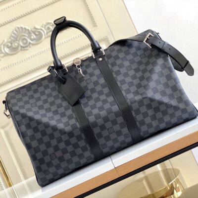 Louis Vuitton Classic Keepall 45 Bag in Damier Graphite Canvas