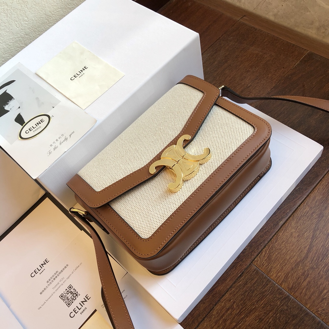 db9bf2_def81ebb038f4b24b7c4f6526ca587c0mv2.jpg Celine Arc de Triomphe Double C Buckle Woven 18 Bag - Image 1