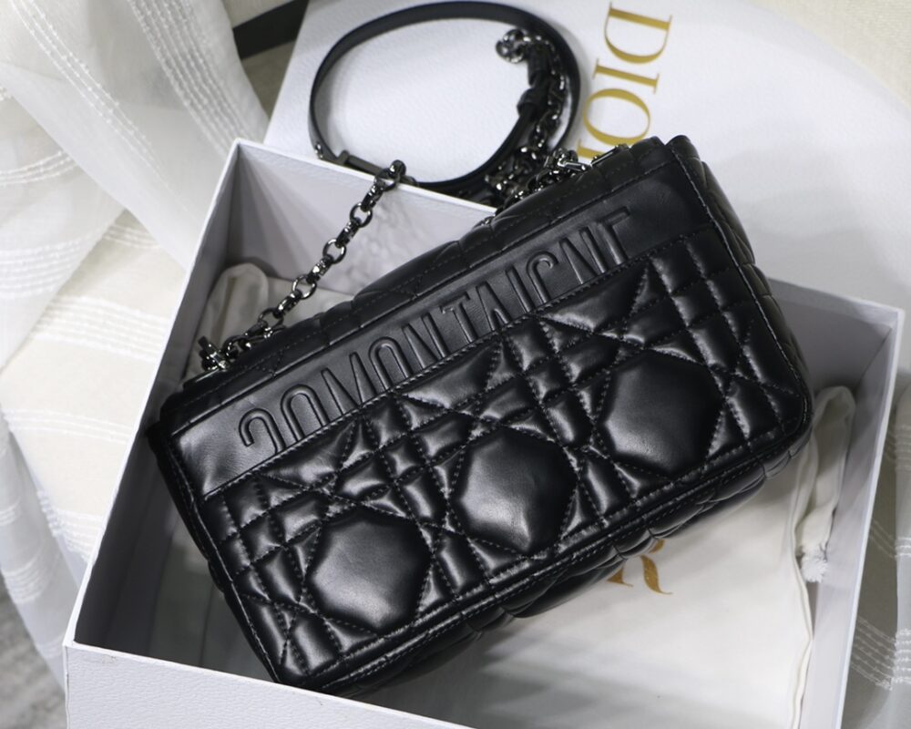 Dior Medium Caro Bag in Black Calfskin