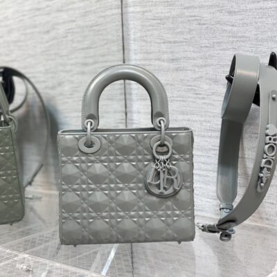 Lady Dior Small Bag in Matte Grey