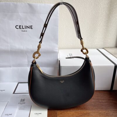 Celine Black Leather Underarm Ava Strap Bag