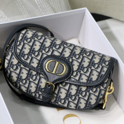 Dior Bobby East-West Underarm Bag in Oblique Blue Calfskin