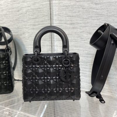 Lady Dior Small Bag in Matte Black