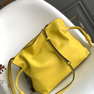Loewe Large Flamenco Bag in Yellow Calfskin