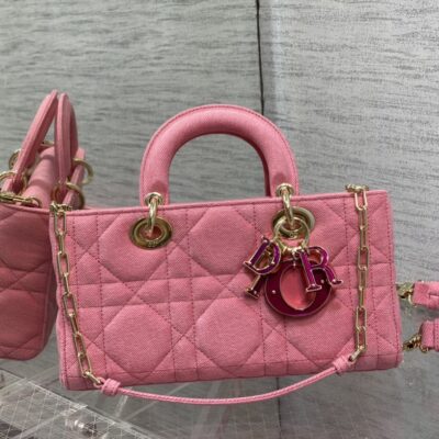 Dior Lady D-joy Bag in Pink Denim