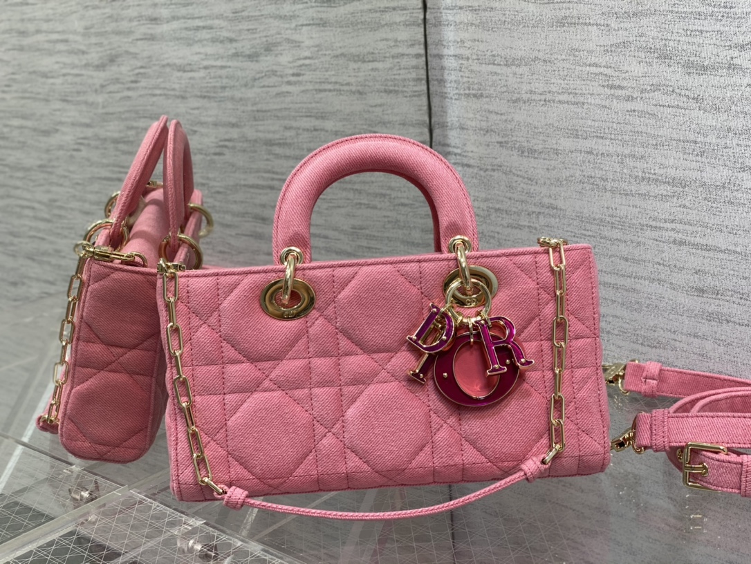 Dior Lady D-joy Bag in Pink Denim