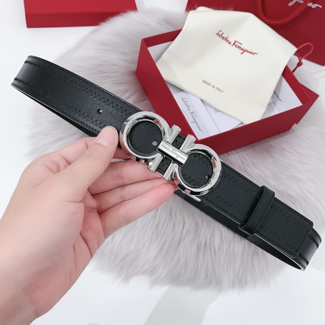 db9bf2_e77591018f88495398135386b011d9aamv2.jpg Ferragamo Logo Buckle Leather Belt - Image 1