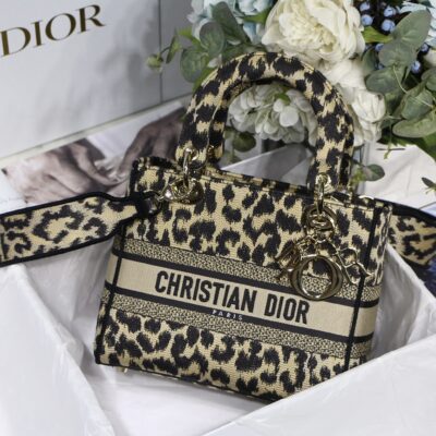 Lady Dior Leopard Embroidery Bag
