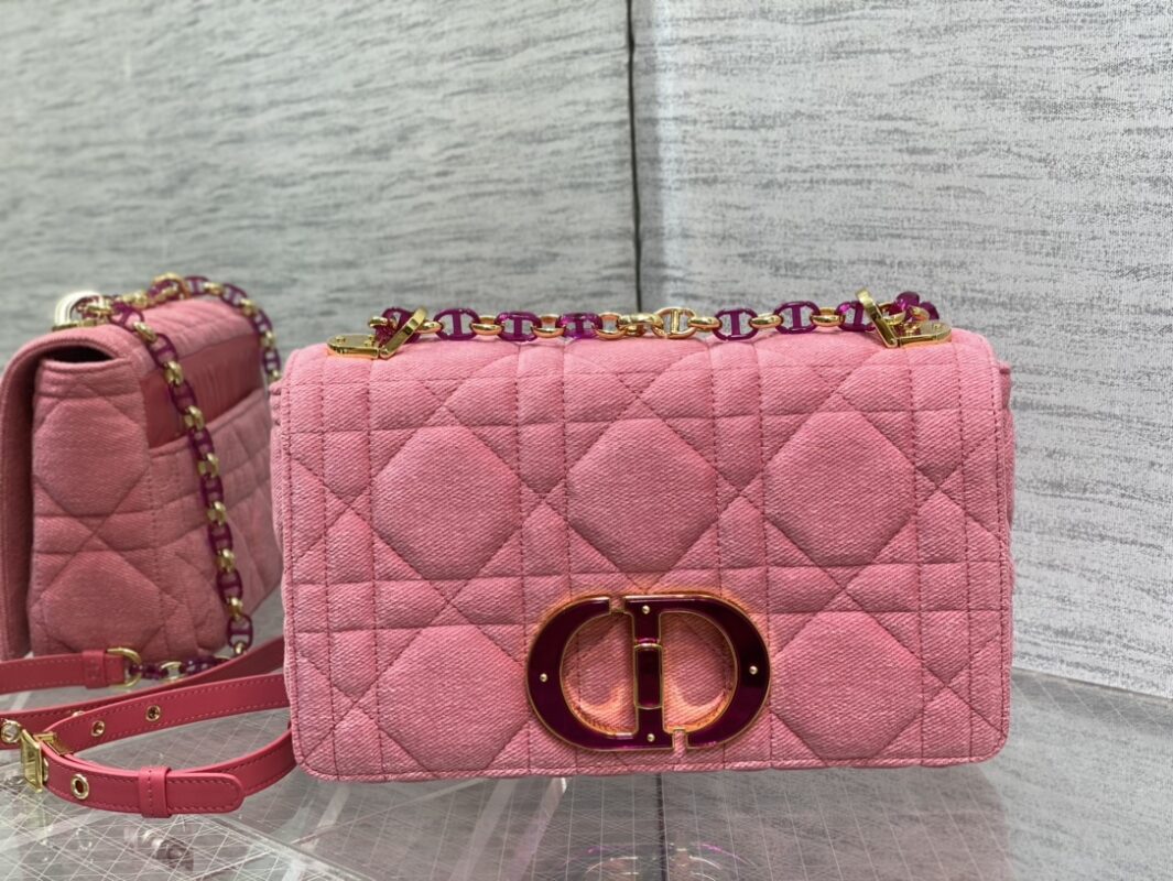 Dior Small Caro Bag in Denim Pink