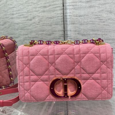 Dior Small Caro Bag in Denim Pink