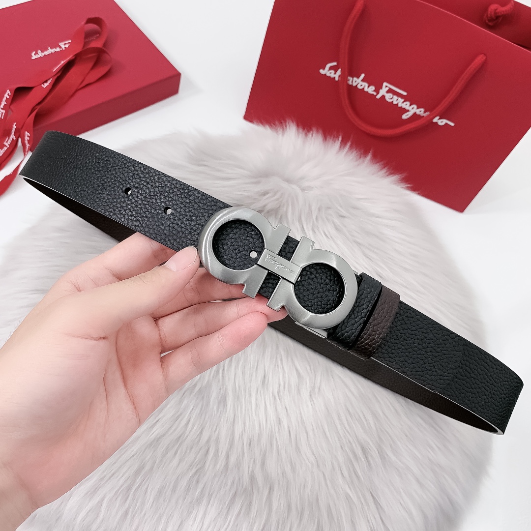 db9bf2_ea7b0018fc9d4f379acd5c7fb6bd5712mv2.jpg Ferragamo Logo Buckle Double-sided Leather Belt - Image 1