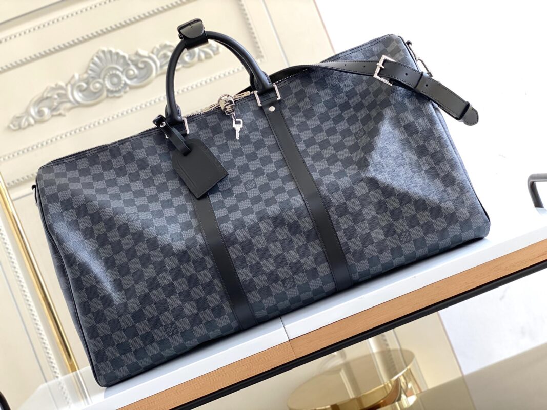 Louis Vuitton Classic Keepall 50 Travel Bag in Damier Graphite Canvas