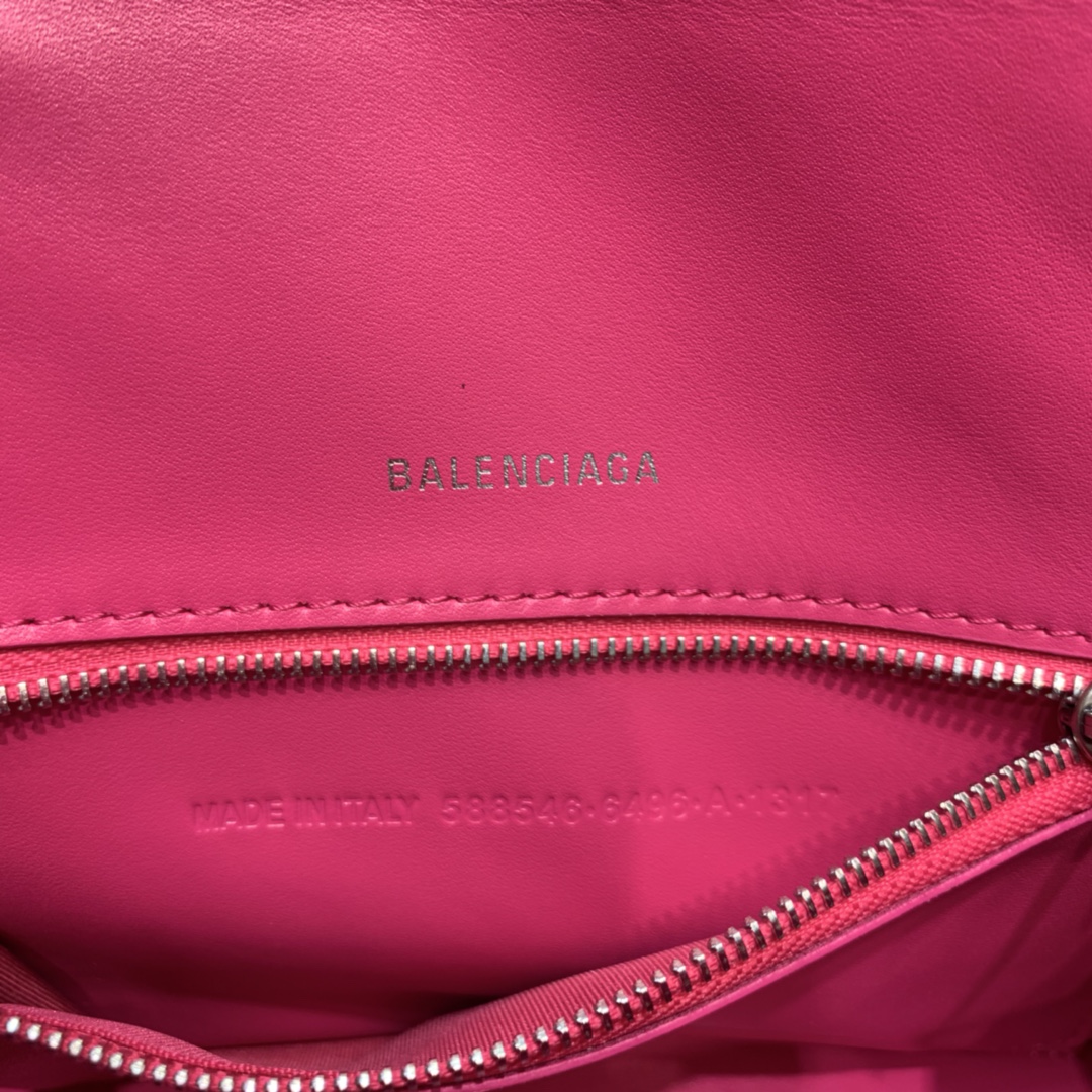 Balenciaga Small Hourglass Bag in Rose Red Crocodile Pattern - Image 9