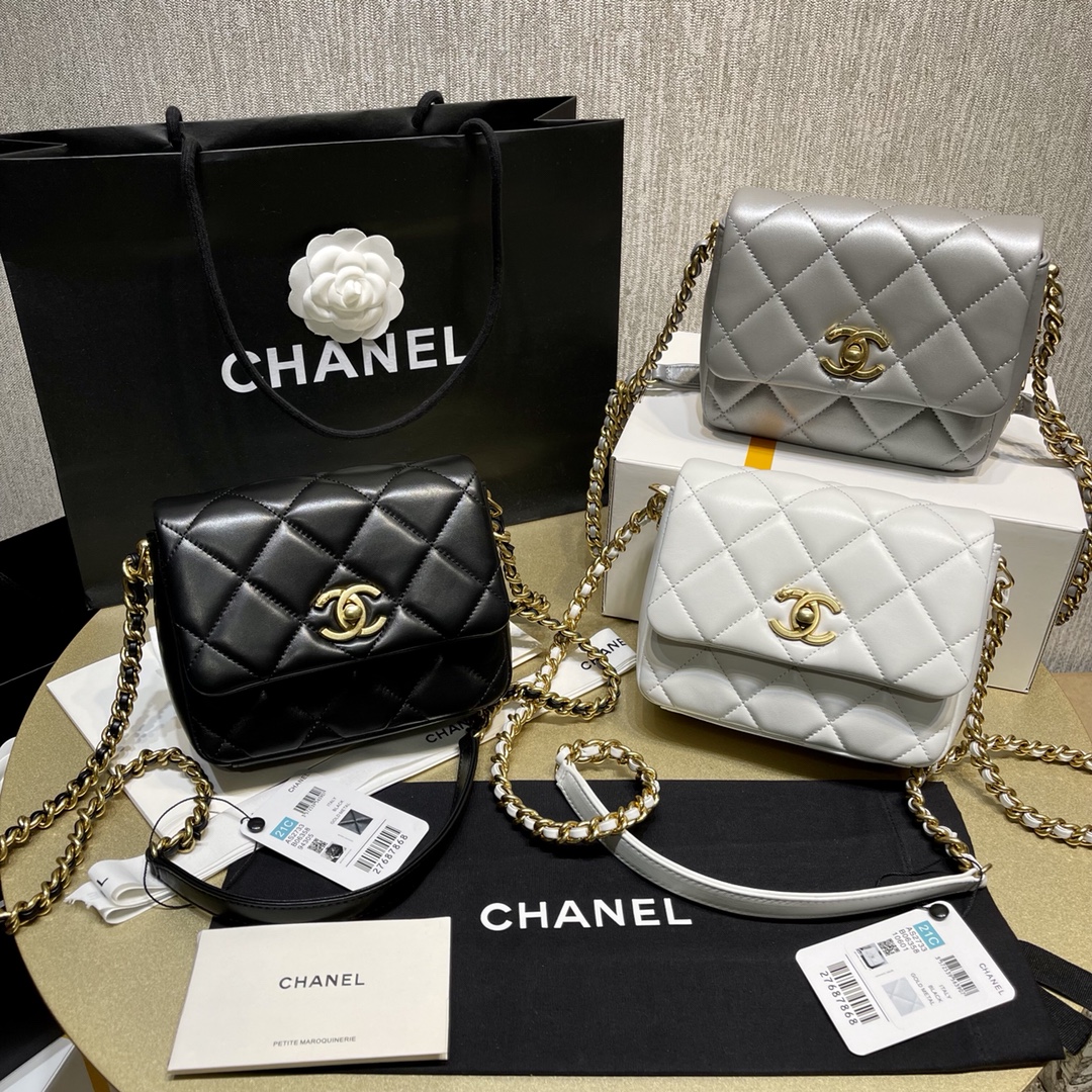 Chanel Mini Square Fatty Classic Rhombic Flap Bag - Image 10