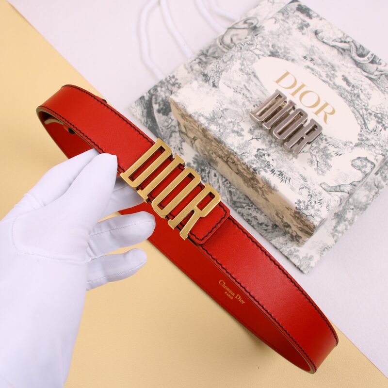 Dior D-Fence Leather 30mm Belt with DIOR Buckle
