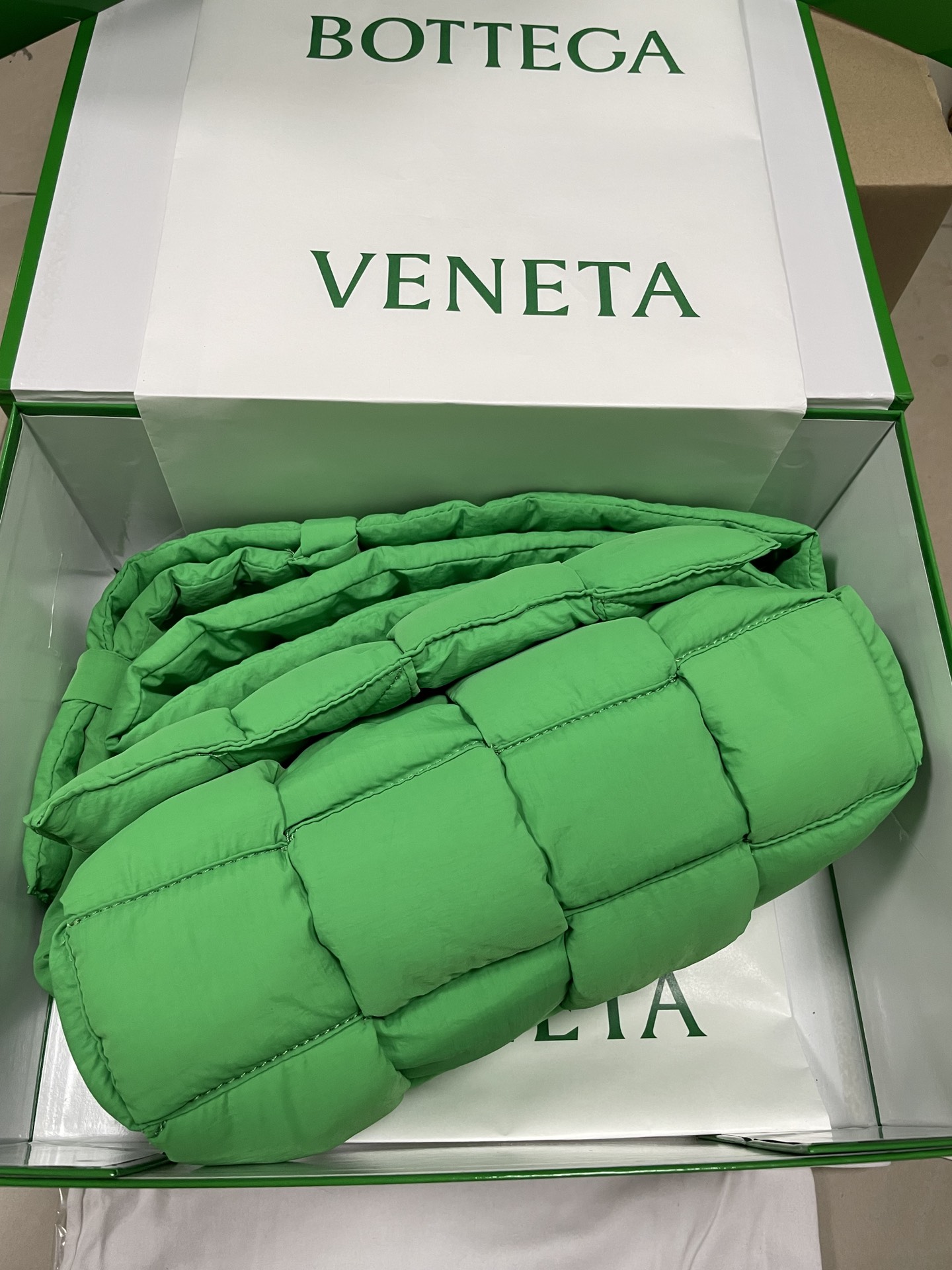Bottega Veneta Padded Tech Cassette Bag in Green - Image 5