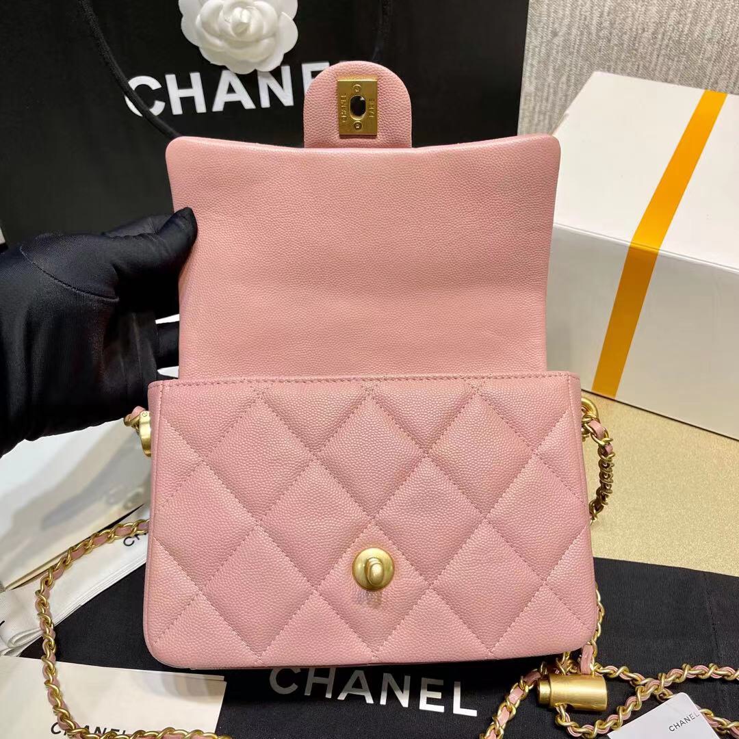 Chanel Mini Square Fatty Classic Rhombic Flap Bag - Image 9