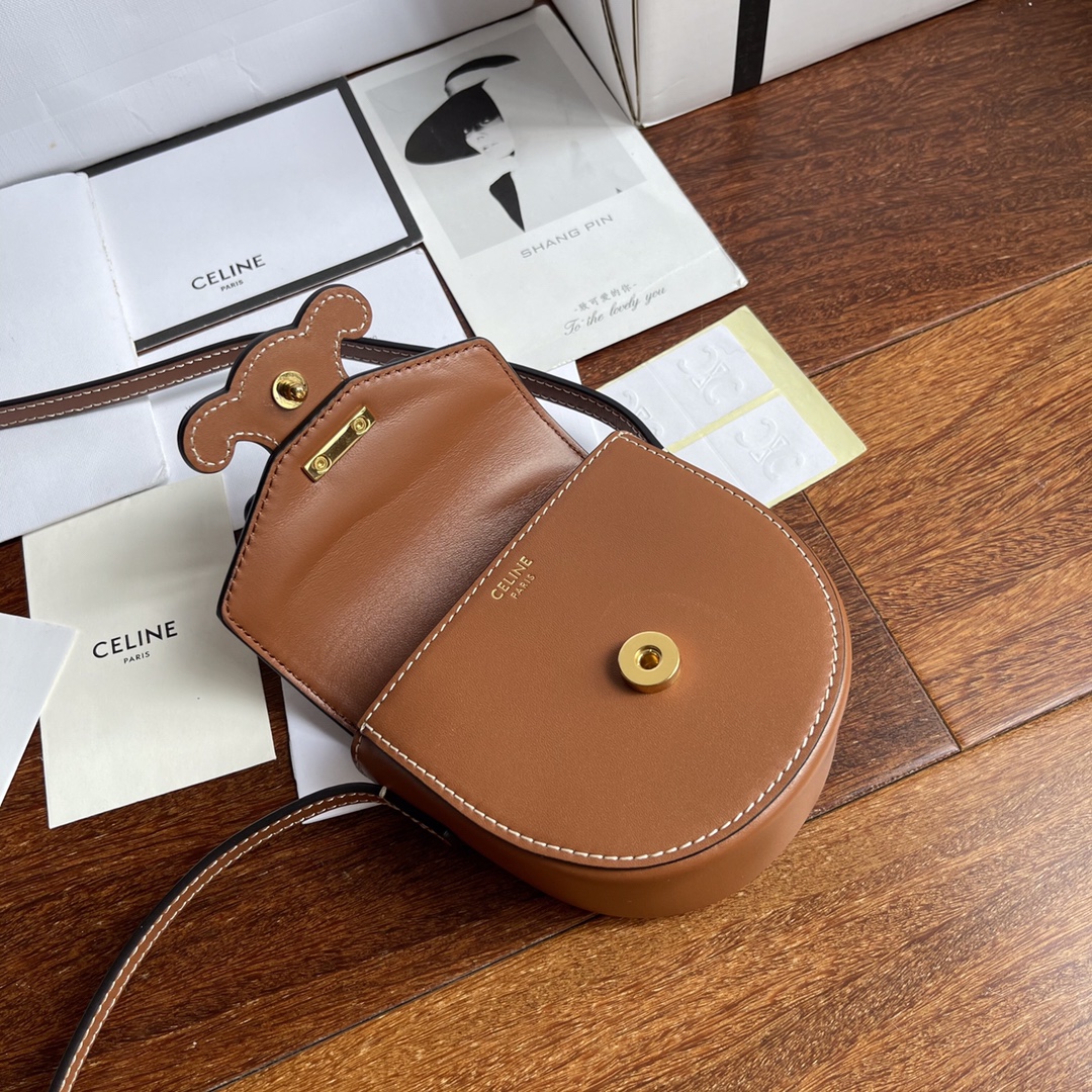 Celine Arc de Triomphe Mini Saddle Bag in Brown - Image 3