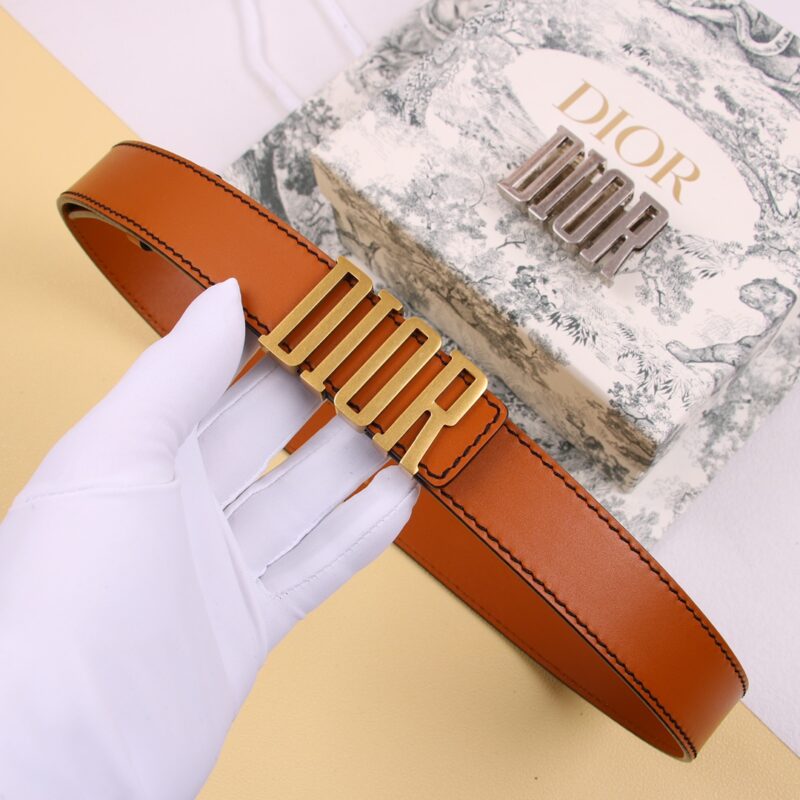 Dior D-Fence Leather 30mm Belt with DIOR Buckle