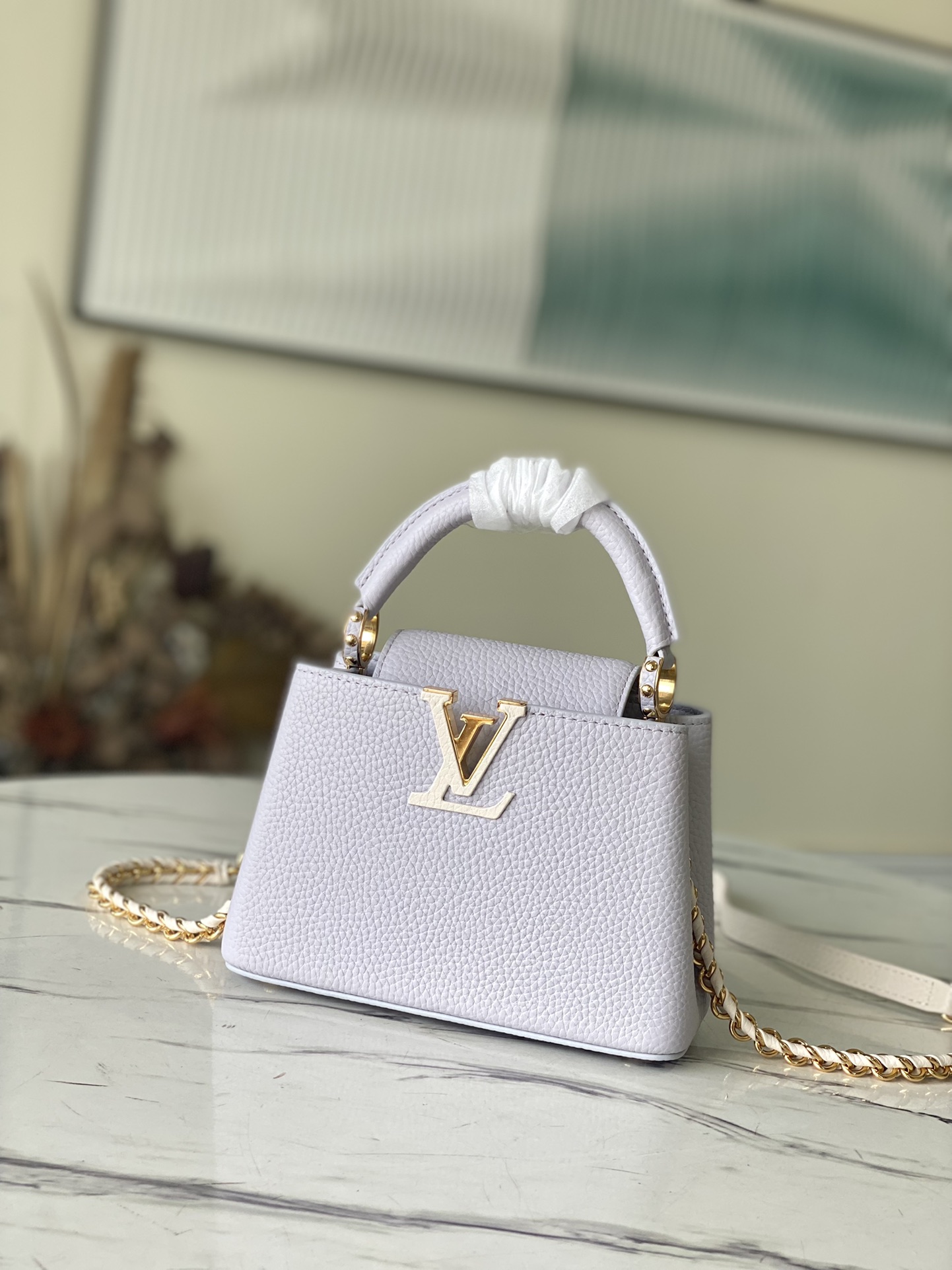 Louis Vuitton Capucines Mini Handbag in Light Violet