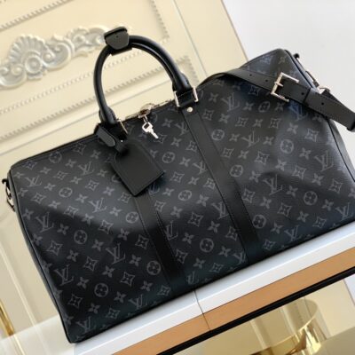 Louis Vuitton Classic Keepall 45 Bag in Damier Graphite Canvas