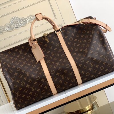 Louis Vuitton Classic Keepall 55 Bag in Damier Graphite Canvas