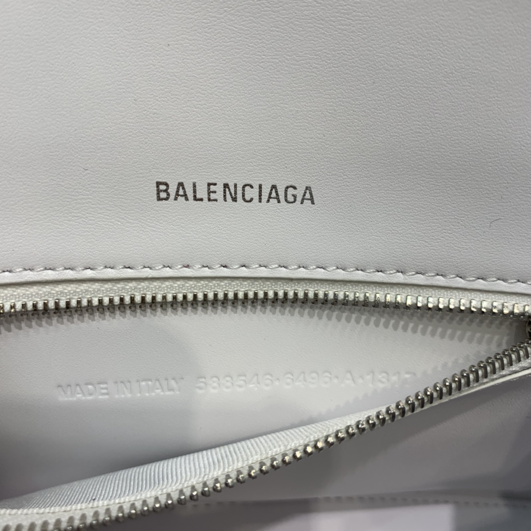 Balenciaga Small Hourglass Bag in White Crocodile Pattern - Image 8