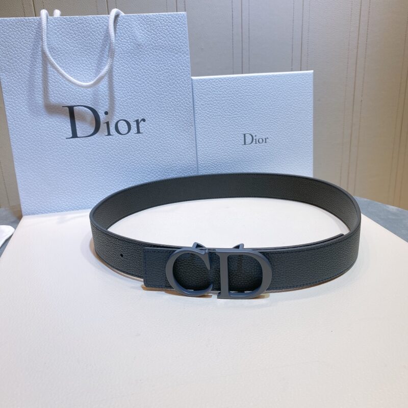 Dior Lacquered Dark Blue Buckle Double-sided 35mm Belt