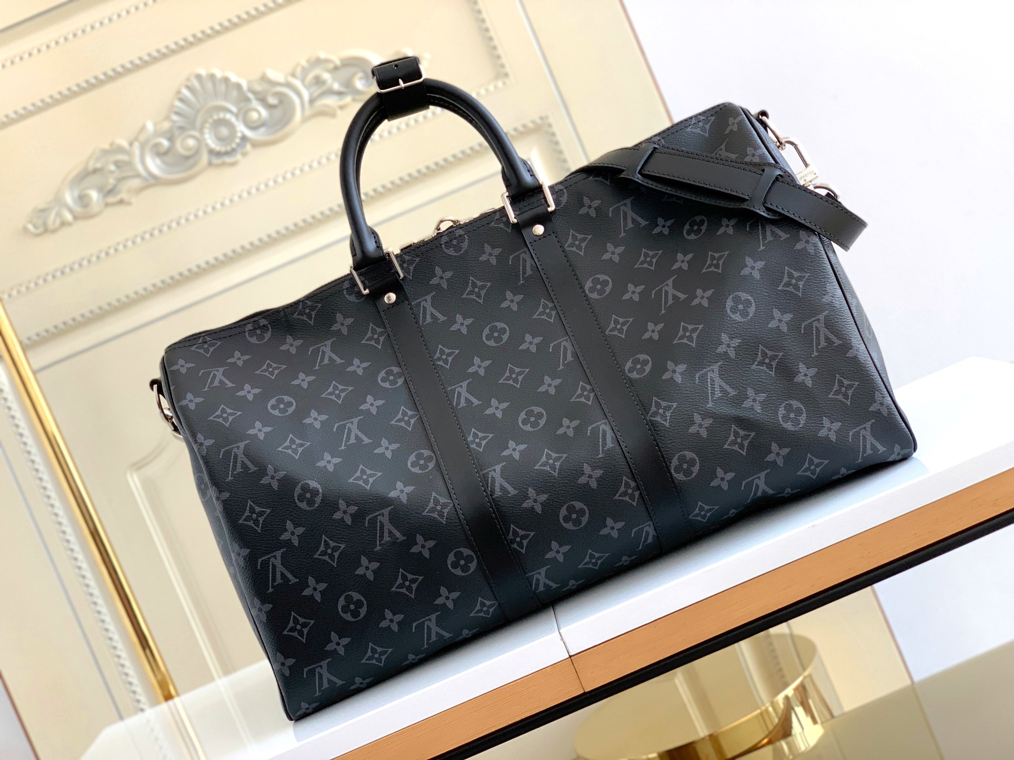 Louis Vuitton Classic Keepall 45 Bag in Damier Graphite Canvas - Image 3