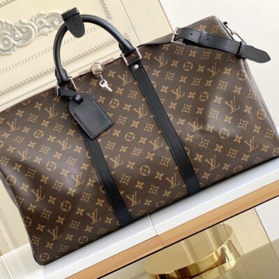 Louis Vuitton Classic Keepall 50 Travel Bag in Damier Graphite Canvas