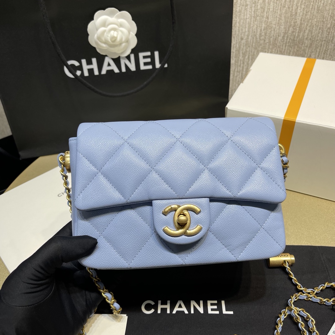 Chanel Mini Square Fatty Classic Rhombic Flap Bag - Image 5