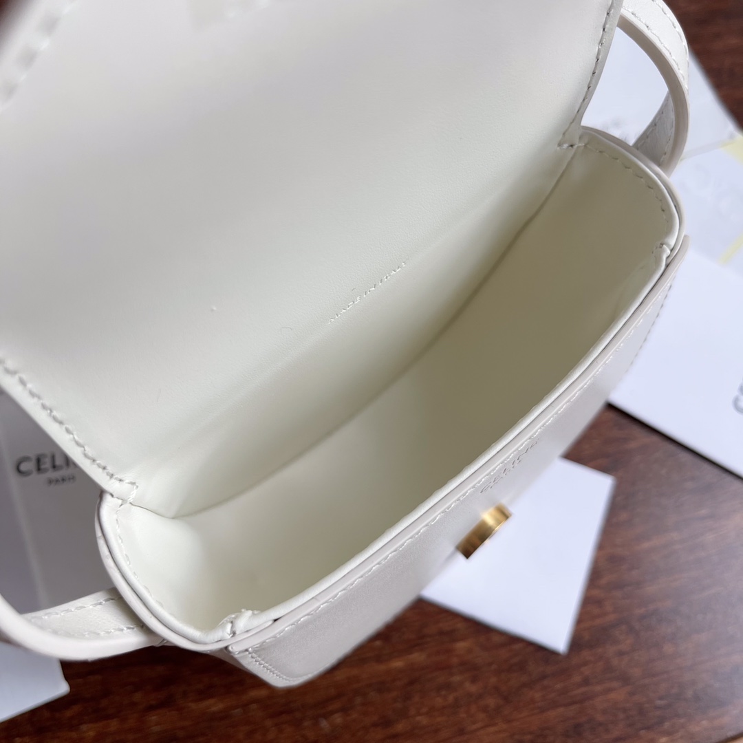 Celine Arc de Triomphe Mini Saddle Bag in White - Image 8