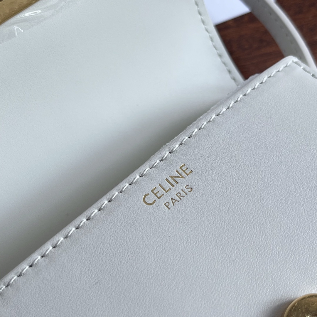 Celine Arc de Triomphe Mini Saddle Bag in White - Image 9