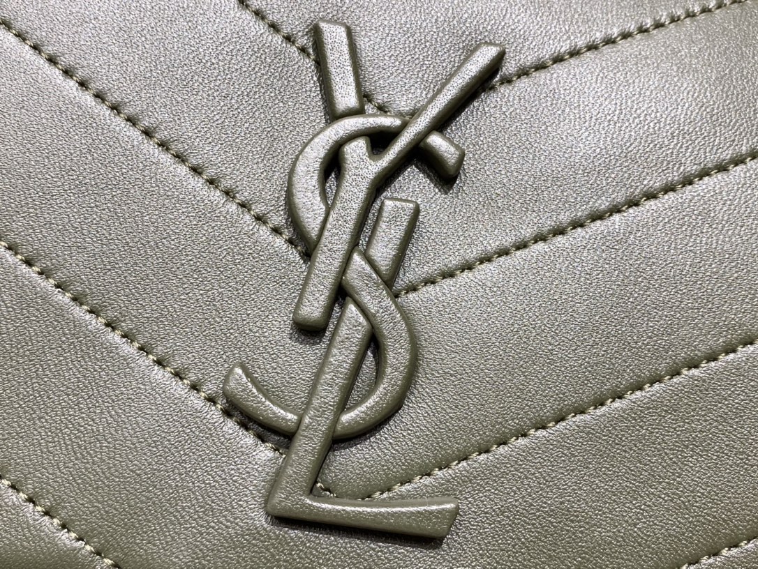 YSL Niki Baby in Lambskin 28 Olive Green - Image 9