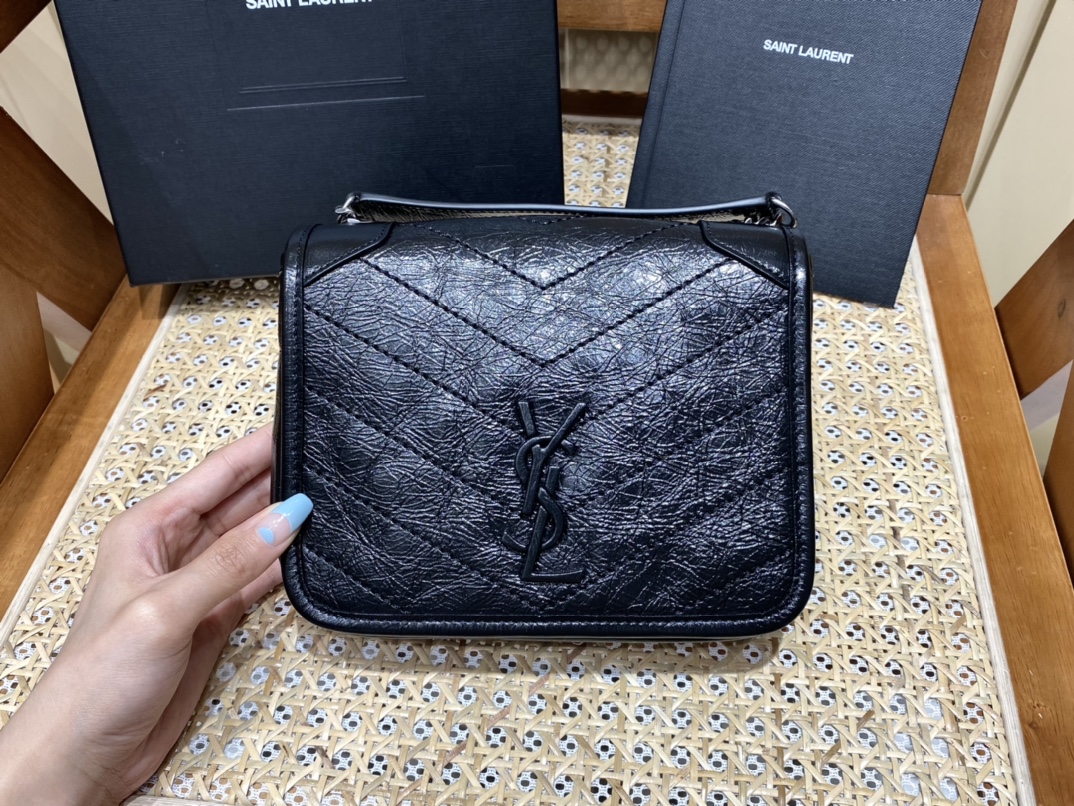 YSL Niki Chain Wallet Bag Black