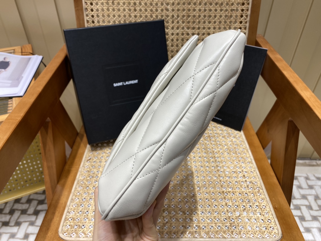 YSL Le 57 Quilted White Bag - Image 6