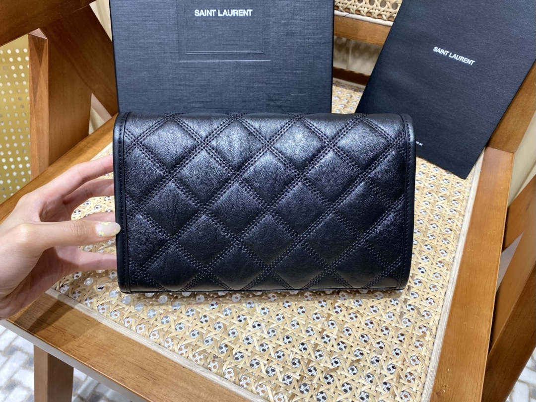 YSL Niki Chain Wallet Bag Black - Image 3
