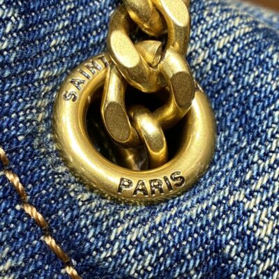 YSL Loulou Puffer Denim Blue - Detailed Show